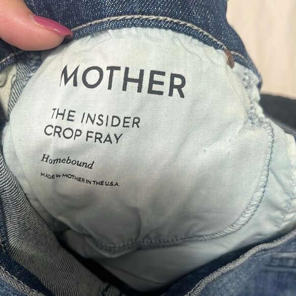 Mother Denim The Insider Crop Fray in Homebound Jeans Straight Leg Jeans Size 26 - Picture 15 of 16